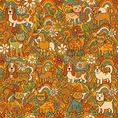 Retro pet accessory designs