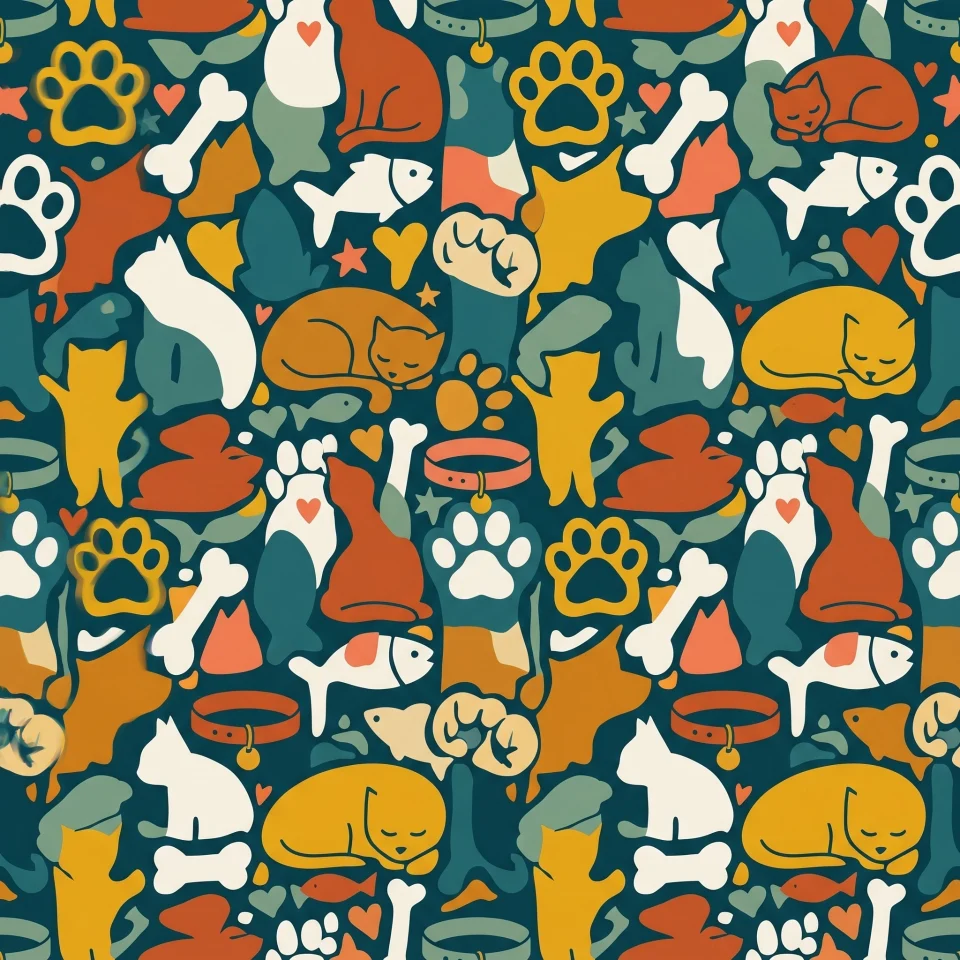Bold, flat vector illustration of an abstract geometric pattern with seamless edge-to-edge shapes.