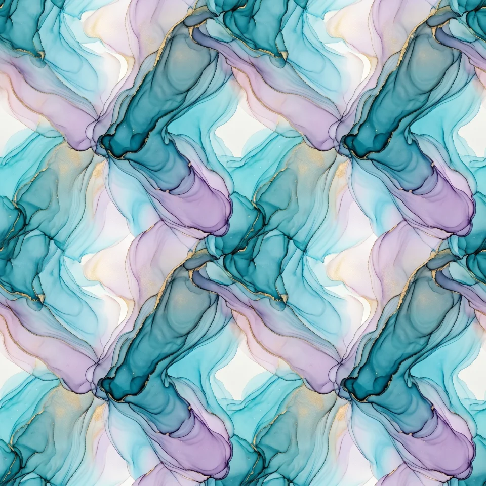 An abstract seamless pattern of organic flowing alcohol ink in warm amber and copper tones.