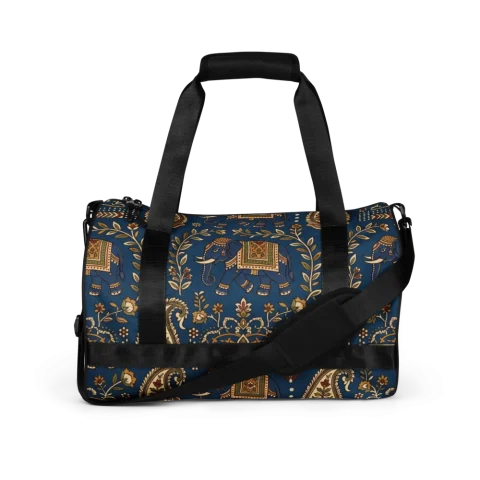 Indigo Blue Elephant Paisley Pattern