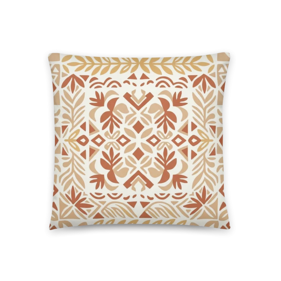 Abstract minimalist design with warm terracotta, sand, and off-white organic shapes.