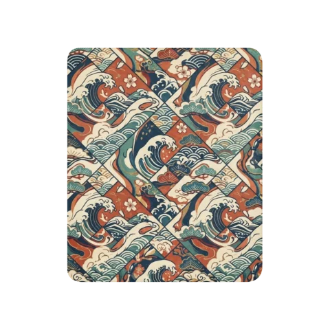 Vintage Japanese Wave Geometric Patchwork