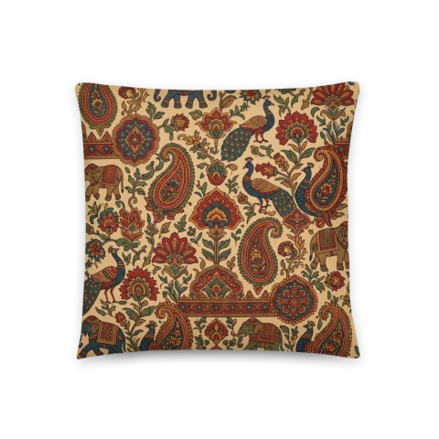 Vintage Indian Paisley and Peacock Pattern