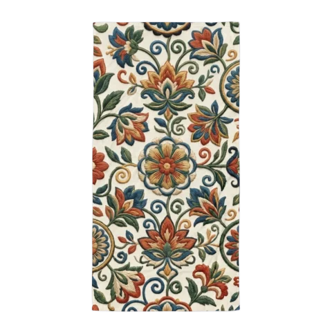 Embroidered Botanical Floral Vine Pattern