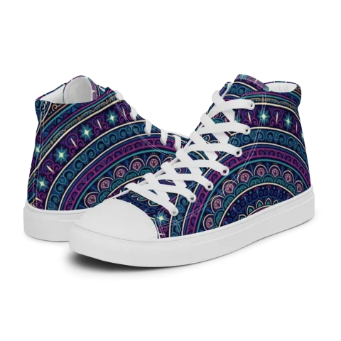 Women's High Top Canvas Shoes mockup