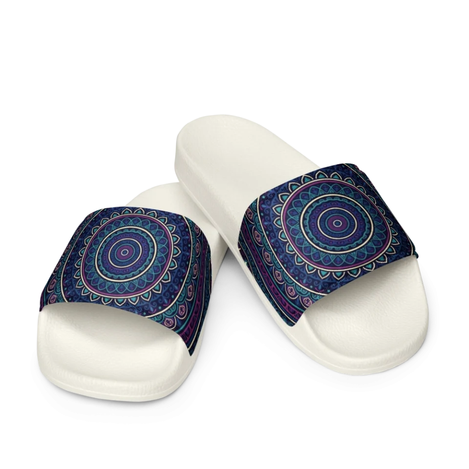 A hypnotic, seamless mandala pattern with concentric rings in a bold geometric layout.