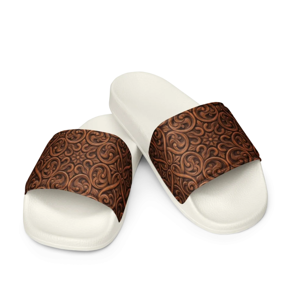 An intricate, seamless pattern of hand-carved dark brown wood with swirling baroque motifs.