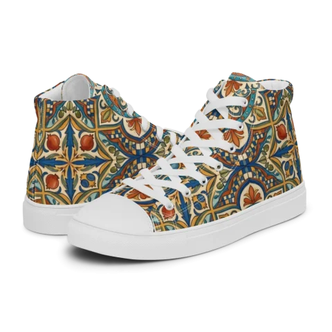 Women's High Top Canvas Shoes mockup