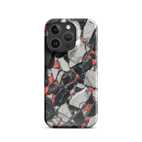 Crystalline Charcoal and Coral Mosaic