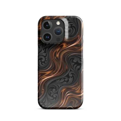 Obsidian Tortoise and Copper Filigree