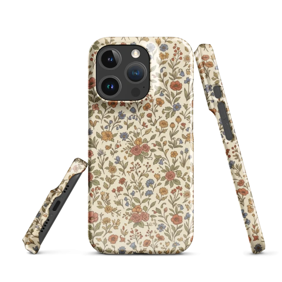 A vintage-inspired ditsy pattern featuring delicate, repeating miniature flowers in soft pastel tones.