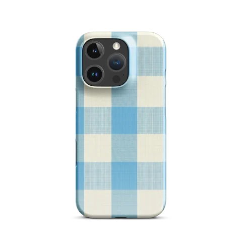 Coastal Sky Blue Gingham Pattern
