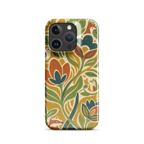 Vintage Woodland Fox Floral Pattern