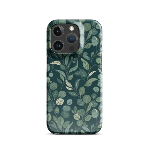 Dark Teal Eucalyptus Botanical Pattern