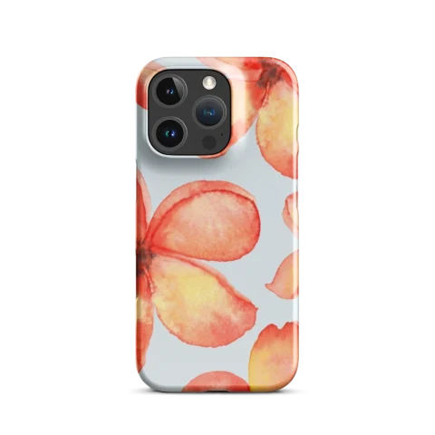 Coral Watercolor Tropical Flower Pattern