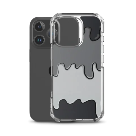Monochrome Grey Dripping Paint Pattern