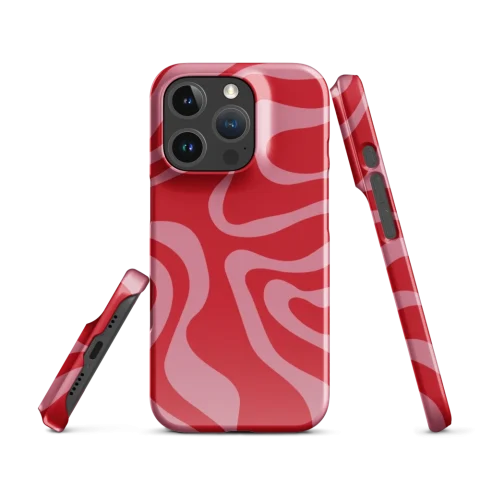 Retro Red Pink Wavy Pattern