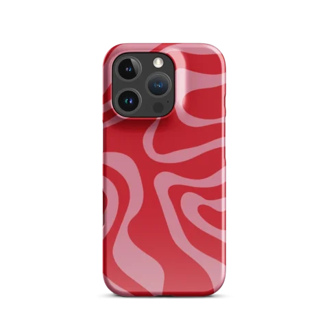 Retro Red Pink Wavy Pattern