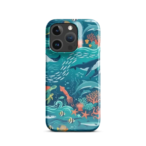 Vibrant Blue Ocean Marine Life Pattern