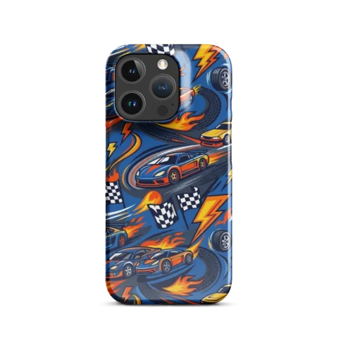 Blue Race Car Flame Pattern