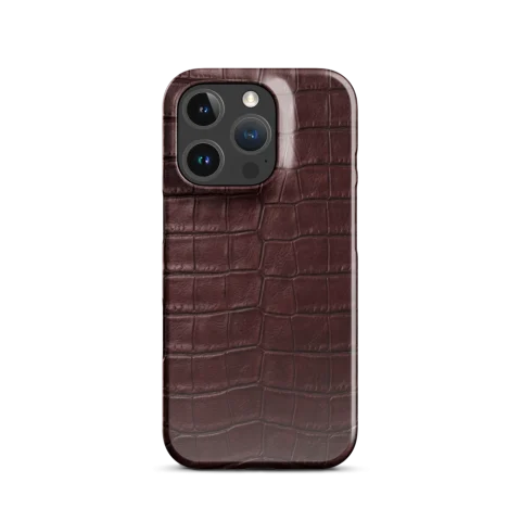 Dark Burgundy Crocodile Leather Texture