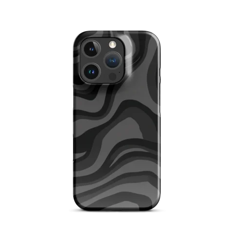 Monochromatic Charcoal Liquid Wave Pattern