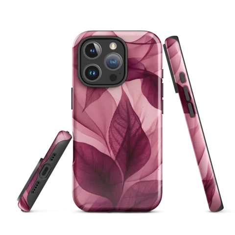 Translucent Magenta Botanical Leaf Waves