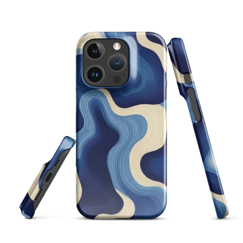 Blue and Cream Topographic Waves