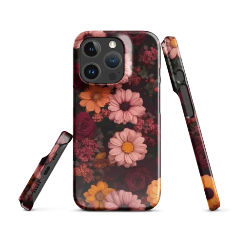 Moody Burgundy Roses and Pink Daisies