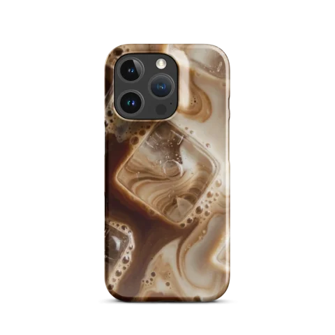 Swirling Iced Latte and Ice Cubes