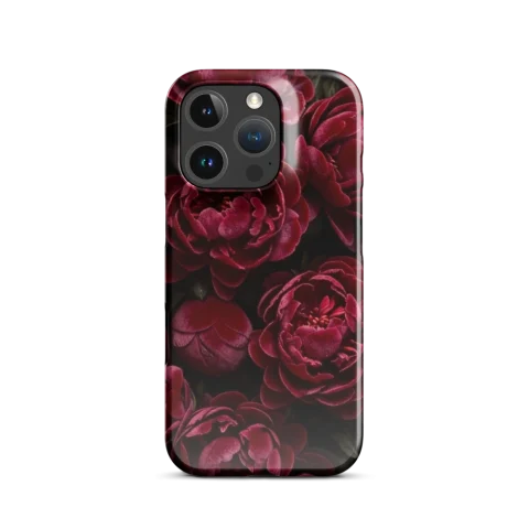 Dark Crimson Peony Floral Pattern