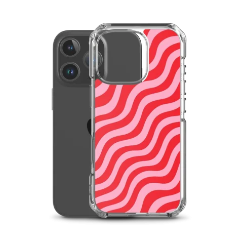 Red and Pink Retro Wavy Pattern