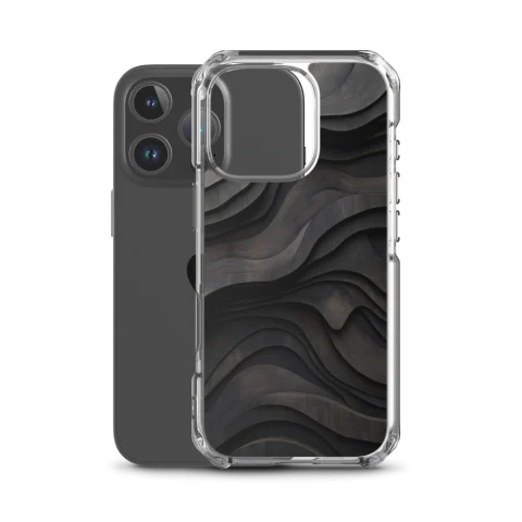 Wavy Dark Carved Wood Texture