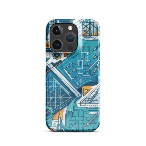 Teal Architectural Blueprint Drafting Pattern