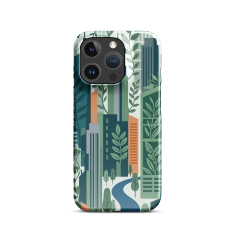 Green Botanical Urban Skyline Illustration