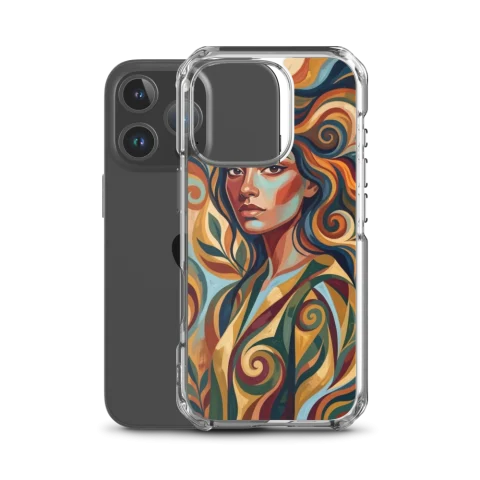 Abstract Female Portrait Earthy Swirls
