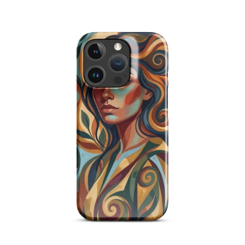 Abstract Female Portrait Earthy Swirls