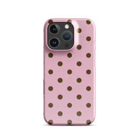Chocolate Polka Dots on Pastel Pink