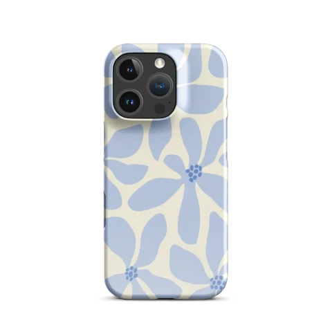 Periwinkle Blue Retro Floral Pattern