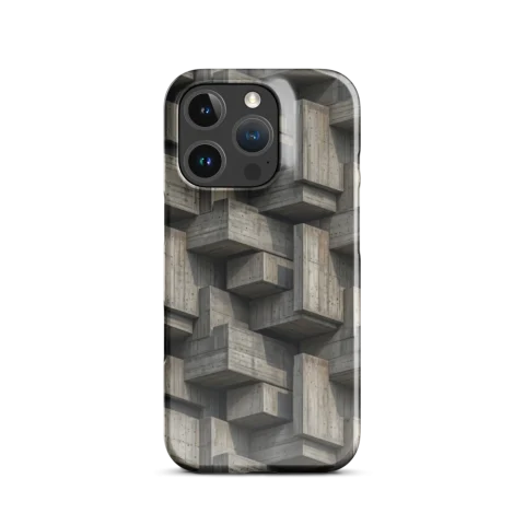 Interlocking Brutalist Concrete Block Pattern