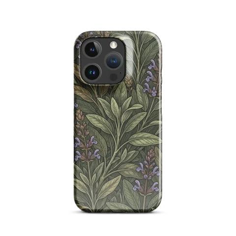 Engraved Sage Botanical Floral Pattern