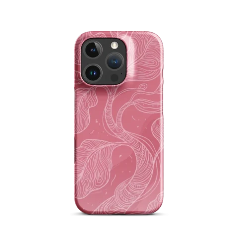 Rose Pink Wavy Leaf Pattern