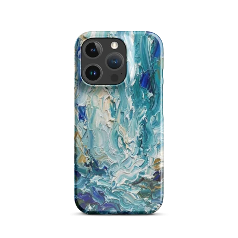 Expressive Blue Impasto Waterfall