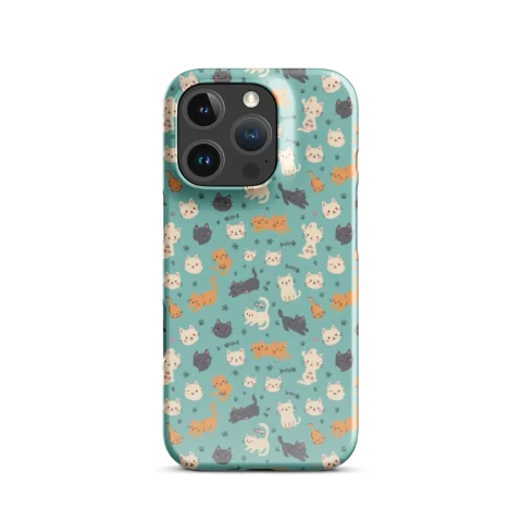 Cute Mint Green Kitten Pattern
