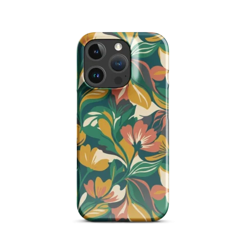 Retro Teal Mustard Botanical Pattern