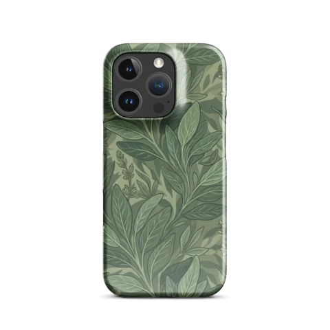 Sage Green Botanical Leaf Pattern