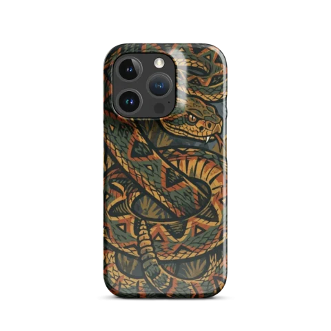 Earthy Coiled Rattlesnake Jungle Illustration