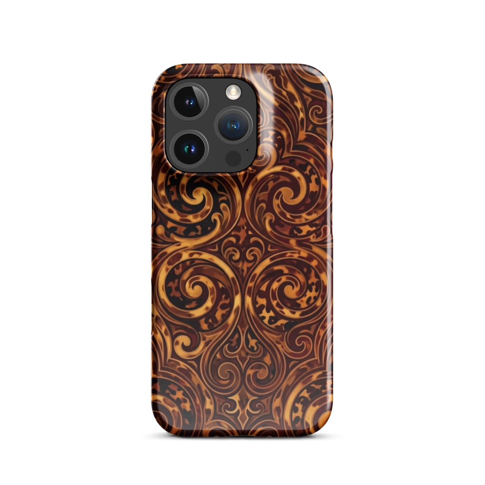 Amber Tortoiseshell Damask Filigree Pattern