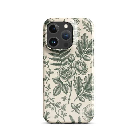 Cream Vintage Botanical Engraving Pattern