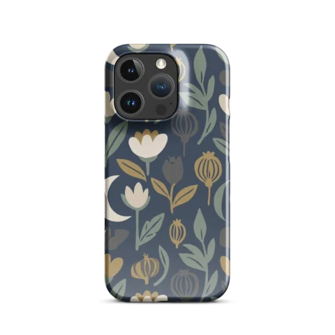 Navy Blue Celestial Botanical Pattern